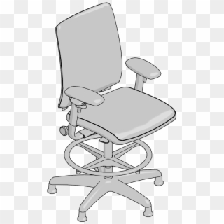 Stool-full Bk,lthr,h/w/pvt Adj T - Office Chair Clipart