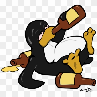 Penguindrunk V1final - Drunk Linux Penguin Clipart