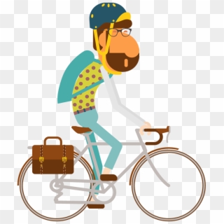 Travel - Cartoon Riding Bike Png Clipart