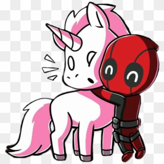#freetoedit #cute #kawaii #unicorn #deadpool #love - Deadpool Hugging A Unicorn Clipart