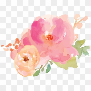 Border Flowers Watercolor - Watercolor Pink Pastel Flowers Clipart