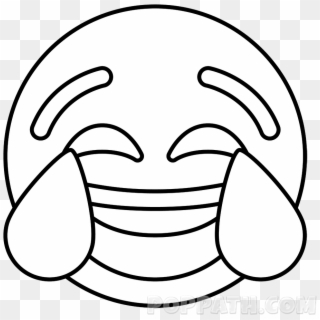 Silly Face Emoji Black And White Clipart