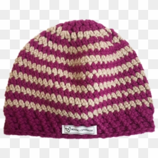 Winter Hat With Purple Stripes - Hat Clipart