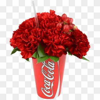 Red Coke Cup With Flowers - Coca Cola Clipart