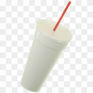 White Styrofoam Cup With Clear Plastic Lid And Red - Smoothie Clipart