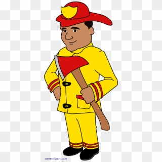Firefighter Clipart Male Firefighter - Clip Art Fire Man - Png Download