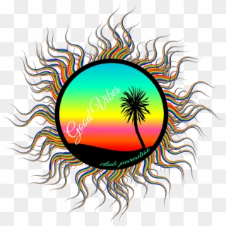 Palm Tree Beach Art Sunset Palm Png Image - Circle Border Png Clipart