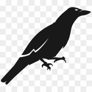 Image Of A Right Facing Crow - Perching Bird Clipart