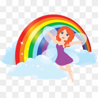 Purple Fairy With Rainbow Clipart