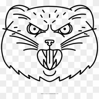 Angry Pallas Cat - Line Art Clipart