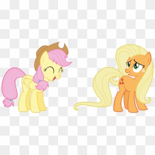 Fluttershy And Applejack Mane Swapped By - Mylittlepony Clipart