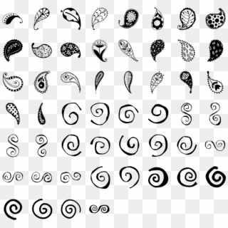 Paisley And Swirl Doodles Dingbat Specimen - Swirl Dingbat Clipart