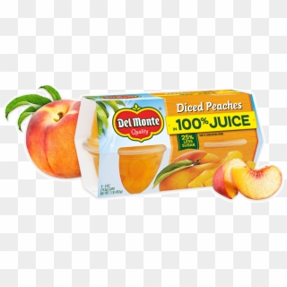 Diced Peaches In 100% Juice, Fruit Cup® Snacks - Del Monte 4pk Fruit Cup Upc Label Clipart