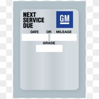 General Motors Gm Oil Change Stickers - General Motors Clipart