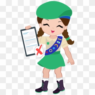 The Opt-out Girl Scout Believes In Honesty, Confidentiality - Girl Scouts Cartoon Characters Clipart