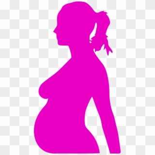 Pregnant Woman Profile Pink Png Image - Pregnant Clip Art Transparent Png