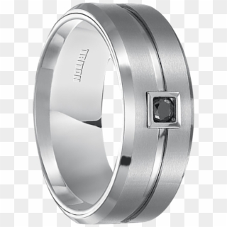 10 Cwt Genuine Black Diamond Ring White Tungsten - Titanium Ring Clipart