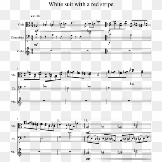 White Suit With A Red Stripe Piano Tutorial - Sheet Music Clipart