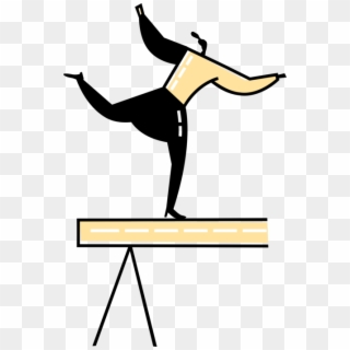 Gymnast Vector Balance Beam Clipart - Png Download