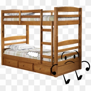 Bunk Bed Png Hd - Double Decker Wooden Double Bunk Bed Clipart