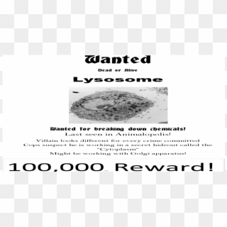 Wanted Poster For Lysosomes Clipart