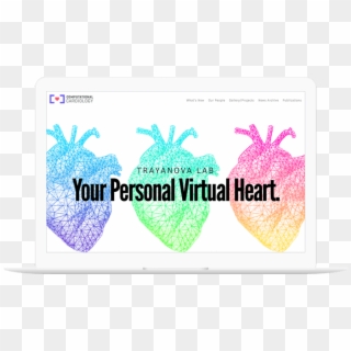 Computational Cardiology Website Displayed On A Computer - Illustration Clipart