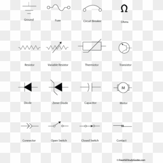 Common Electrical Symbols - Automotive Electrical Diagram Symbols Clipart
