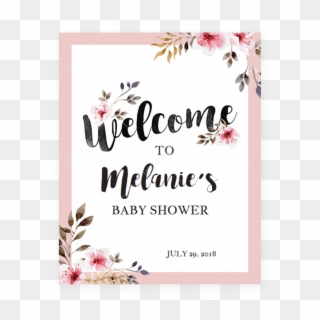 Blush Flowers Welcome Sign For Shower Party By Littlesizzle - Garden Roses Clipart