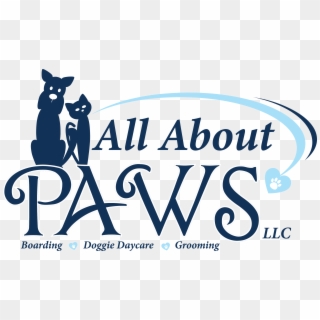 The All About Paws Logo In Navy Blue With A Light Blue - Poster Clipart