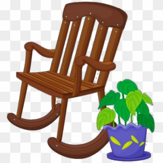 Ftestickers Clipart Chair Rockingchair Plant - Rocking Chair Cartoon - Png Download