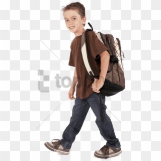 Free Png School Kids Walking Png Png Image With Transparent - Kid With Backpack Png Clipart