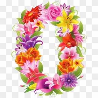 Birthday Clipart Floral - Flower Numbers Png Transparent Png