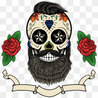 Tattoo Skull Picture Calavera Dead Design Of Clipart - Sugar Skull Beard - Png Download