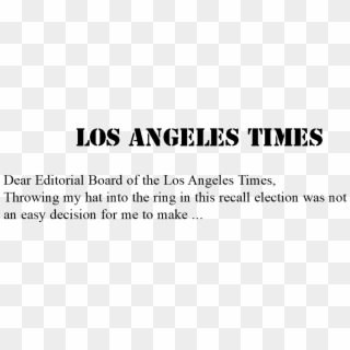 Los Angeles Times Dear Editorial Board Of The Los Angeles - Walter Peak Clipart