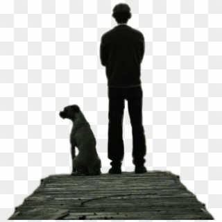#ftstickers #silhouette #man #dog #standing - Companion Dog Clipart