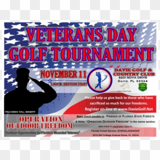 Veterans Day Golf Tournament Benefiting Operation Outdoor - Flyer Clipart