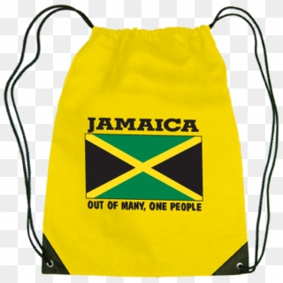 Yellow Printed Drawstring Knapsack - Jamaican Flag Clipart