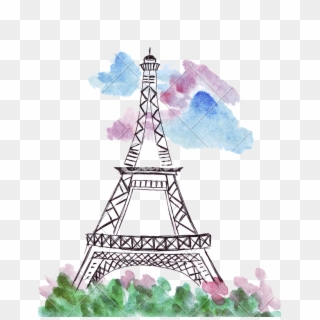 Hand Of Eiffel Tower - Eiffel Tower Drawing Clipart