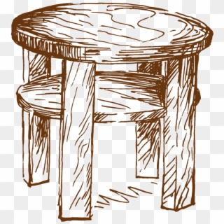 Vector Royalty Free Round Furniture Hand Painted Stools - Hand Drawn Clipart