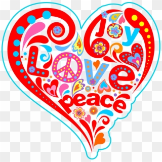 Hippie Heart Peace Sticker - Circle Clipart