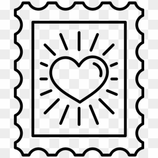 Wedding Stamps Stamptopia - Postage Stamp Clipart Black And White - Png Download