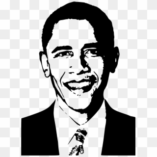 Open - Barack Obama Black And White Drawing Clipart