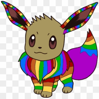 Adoptable Rainbow Eevee - Pokemon Go Eevee Png Clipart