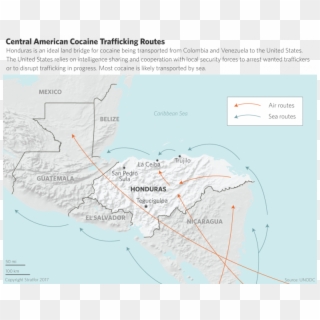 Central American Drug Transshipment Routes - Atlas Clipart