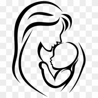 Mother Infant Child Clip Art - Mother And Baby Drawing - Png Download