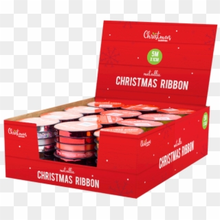 Metallic Christmas Ribbon 1cm X 5m - Box Clipart