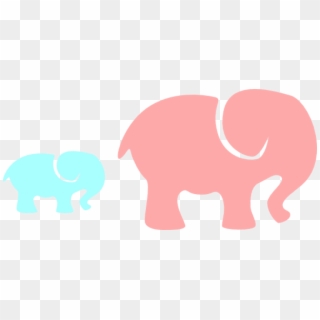 Free Png Download Mom And Baby Elephant Png Images - Baby Elephant Clipart Pink Transparent Png