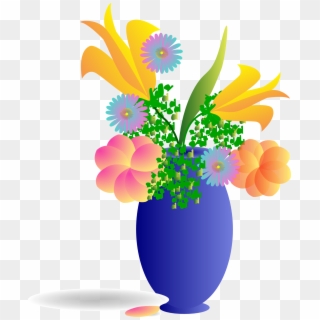 Bouquet Of Flowers Vector Graphics Everypixel Vectors - Flower Vase Vase Clip Art - Png Download