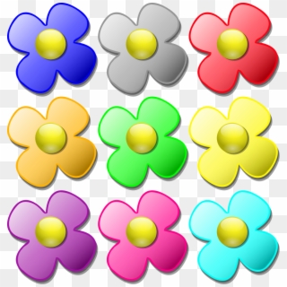 Game Marbles Flowers Medium 600pixel Clipart, Vector - Different Color Flower Clipart - Png Download