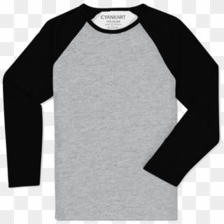 Black And Grey Full Sleeves Raglan T-shirt - Black And Grey Raglan T Shirt Clipart